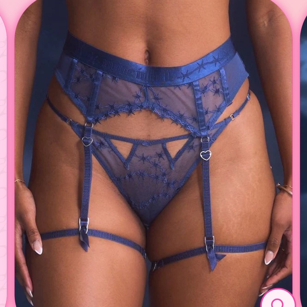 Voight by Valentina Cut Throat Panty + Garter in Midnight